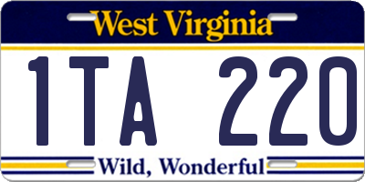 WV license plate 1TA220