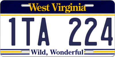 WV license plate 1TA224