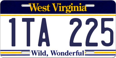 WV license plate 1TA225