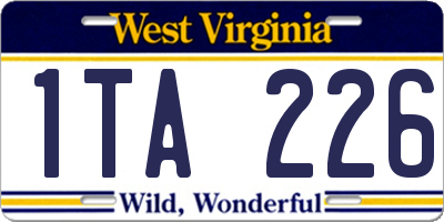 WV license plate 1TA226