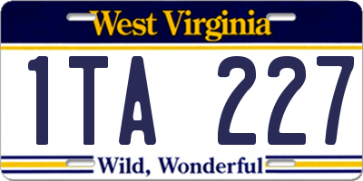 WV license plate 1TA227