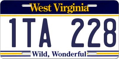 WV license plate 1TA228