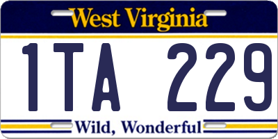 WV license plate 1TA229