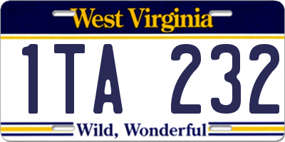 WV license plate 1TA232