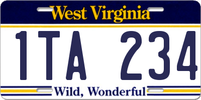 WV license plate 1TA234