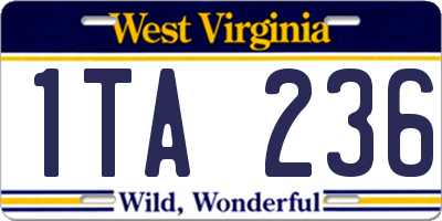 WV license plate 1TA236