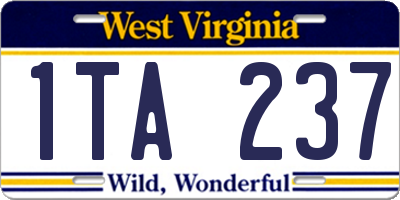 WV license plate 1TA237