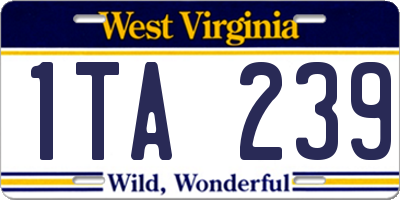 WV license plate 1TA239