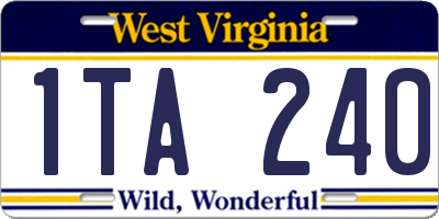 WV license plate 1TA240