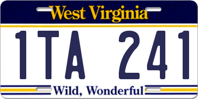 WV license plate 1TA241