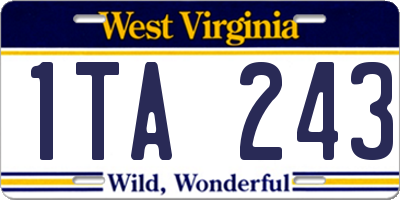 WV license plate 1TA243
