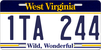 WV license plate 1TA244