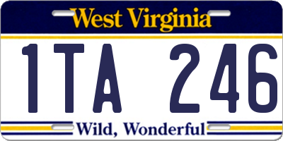WV license plate 1TA246