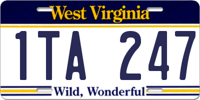 WV license plate 1TA247