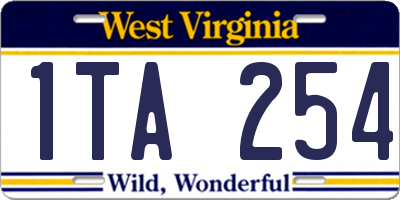 WV license plate 1TA254