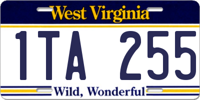 WV license plate 1TA255