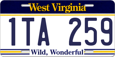 WV license plate 1TA259