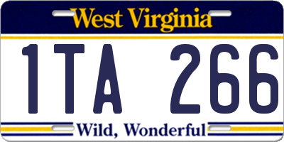 WV license plate 1TA266
