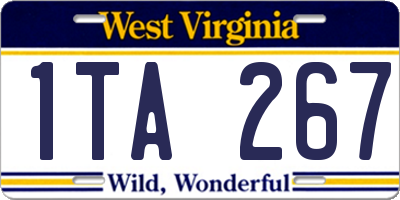 WV license plate 1TA267