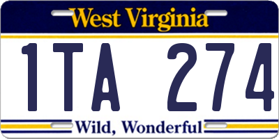WV license plate 1TA274