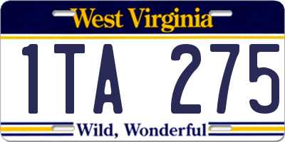 WV license plate 1TA275