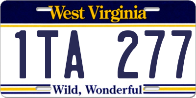 WV license plate 1TA277