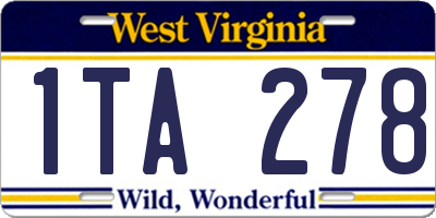 WV license plate 1TA278