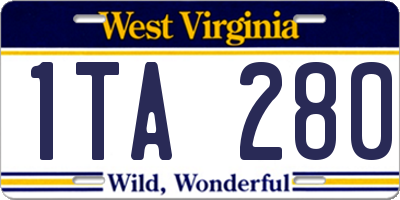 WV license plate 1TA280