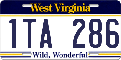 WV license plate 1TA286