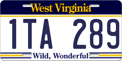 WV license plate 1TA289