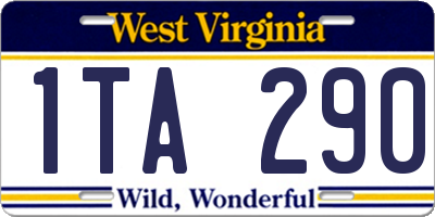 WV license plate 1TA290