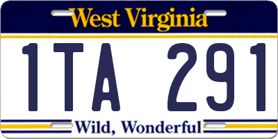 WV license plate 1TA291