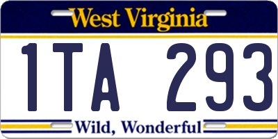 WV license plate 1TA293