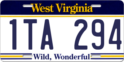 WV license plate 1TA294