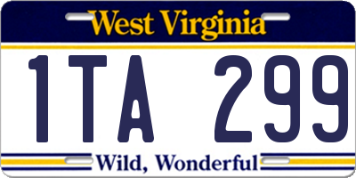 WV license plate 1TA299