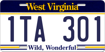 WV license plate 1TA301