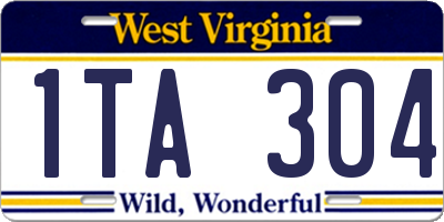 WV license plate 1TA304