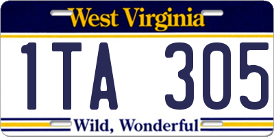 WV license plate 1TA305