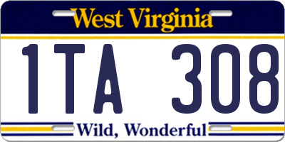 WV license plate 1TA308