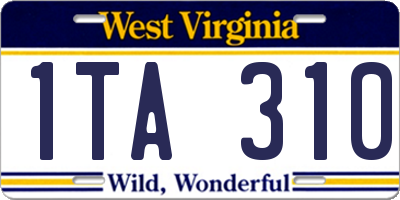 WV license plate 1TA310