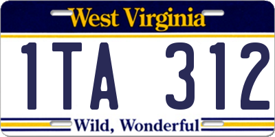 WV license plate 1TA312