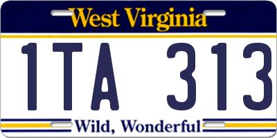 WV license plate 1TA313