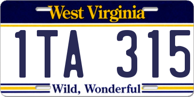 WV license plate 1TA315