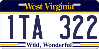 WV license plate 1TA322