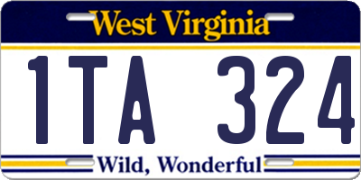 WV license plate 1TA324