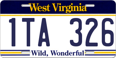 WV license plate 1TA326