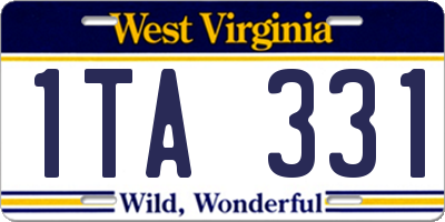 WV license plate 1TA331