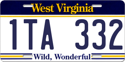WV license plate 1TA332