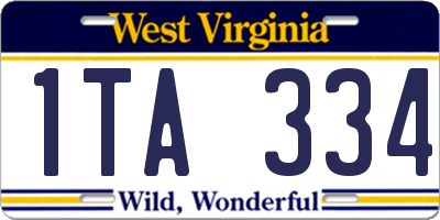 WV license plate 1TA334