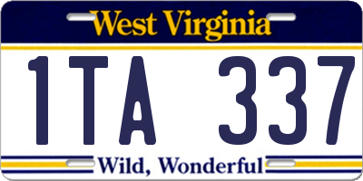 WV license plate 1TA337